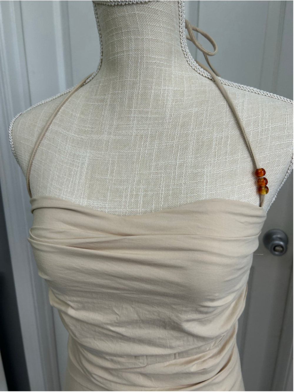 Peppermayo NWT tan Rockpool beaded mini dress Sz 4 - Picture 3 of 9